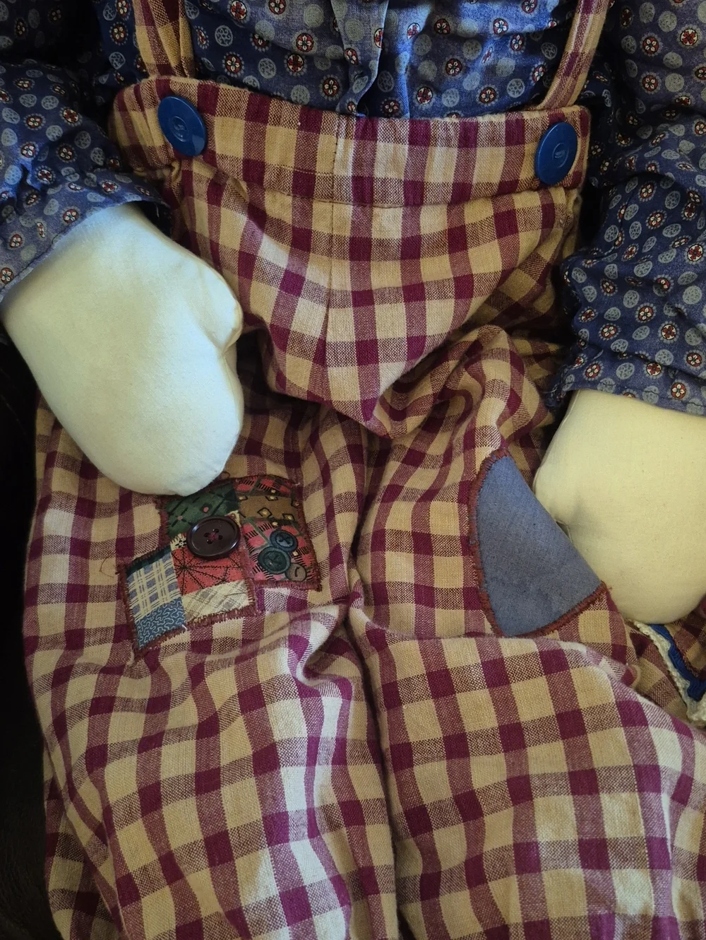Raggedy Ann Andy Large Dolls Vintage Style Yarn Hair Cotton Clothes 70s 80s 36